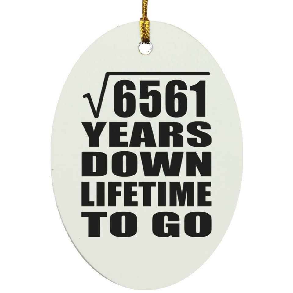81st Anniversary Square Root of 6561 Years Lifetime To Go - Oval Ornament