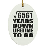 81st Anniversary Square Root of 6561 Years Lifetime To Go - Oval Ornament