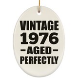 48th Birthday Vintage 1976 Aged Perfectly - Oval Ornament