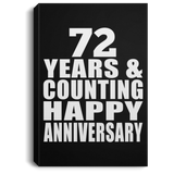 Happy 72nd Anniversary 72 Years & Counting - Canvas Portrait