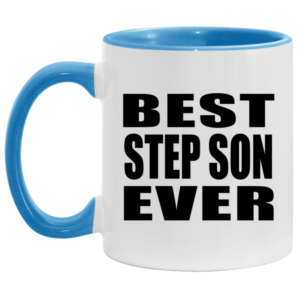 Best Step Son Ever - 11oz Accent Mug Blue
