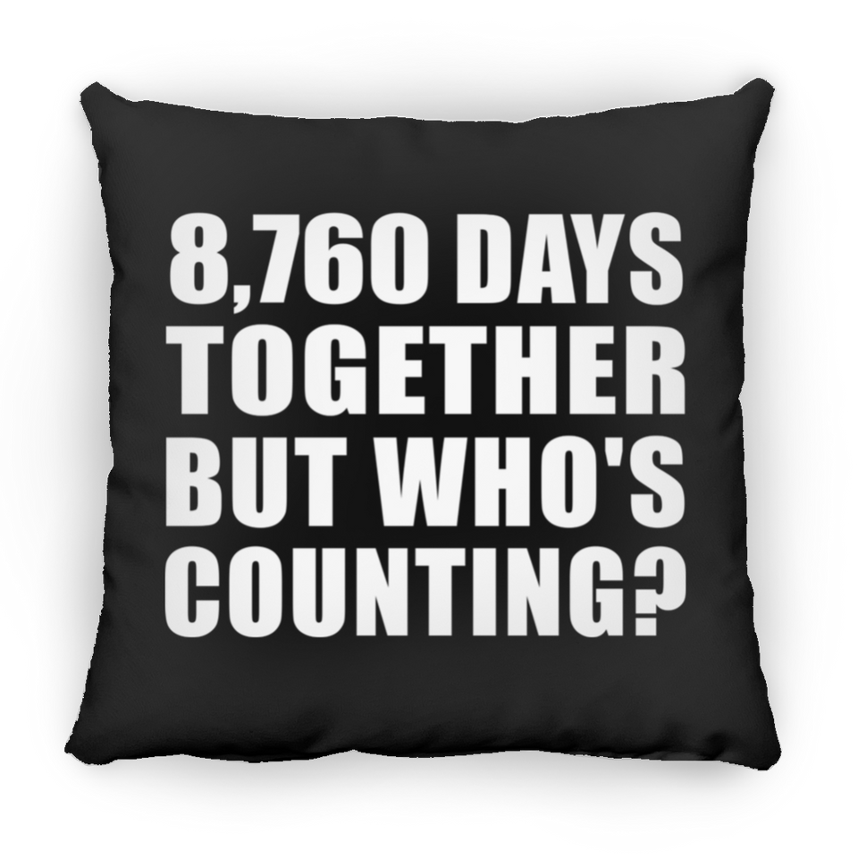 24th Anniversary 8,760 Days Together But Who's Counting - Throw Pillow Black