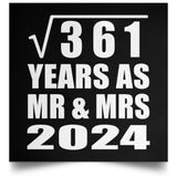 19th Anniversary Square Root of 361 Years As Mr & Mrs 2024 - Poster Square