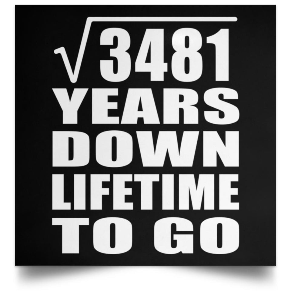 59th Anniversary Square Root of 3481 Years Lifetime To Go - Poster Square