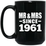 63rd Anniversary Mr & Mrs Since 1961 - 15 Oz Coffee Mug Black