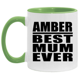 Amber Best Mum Ever - 11oz Accent Mug Green