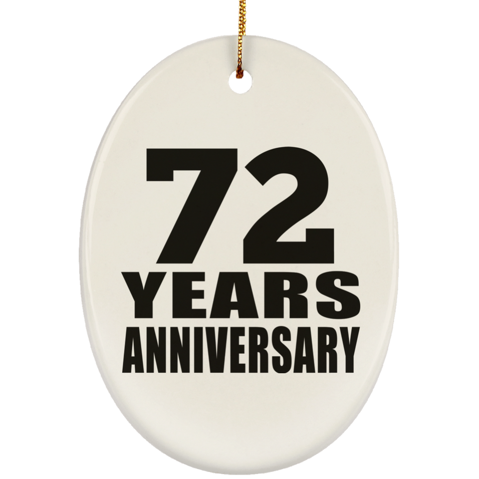 72nd Anniversary 72 Years - Oval Ornament