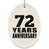 72nd Anniversary 72 Years - Oval Ornament