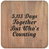 14th Anniversary 5,113 Days Together Who's Counting - Drink Coaster C
