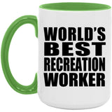 World's Best Recreation Worker - 15oz Accent Mug Green
