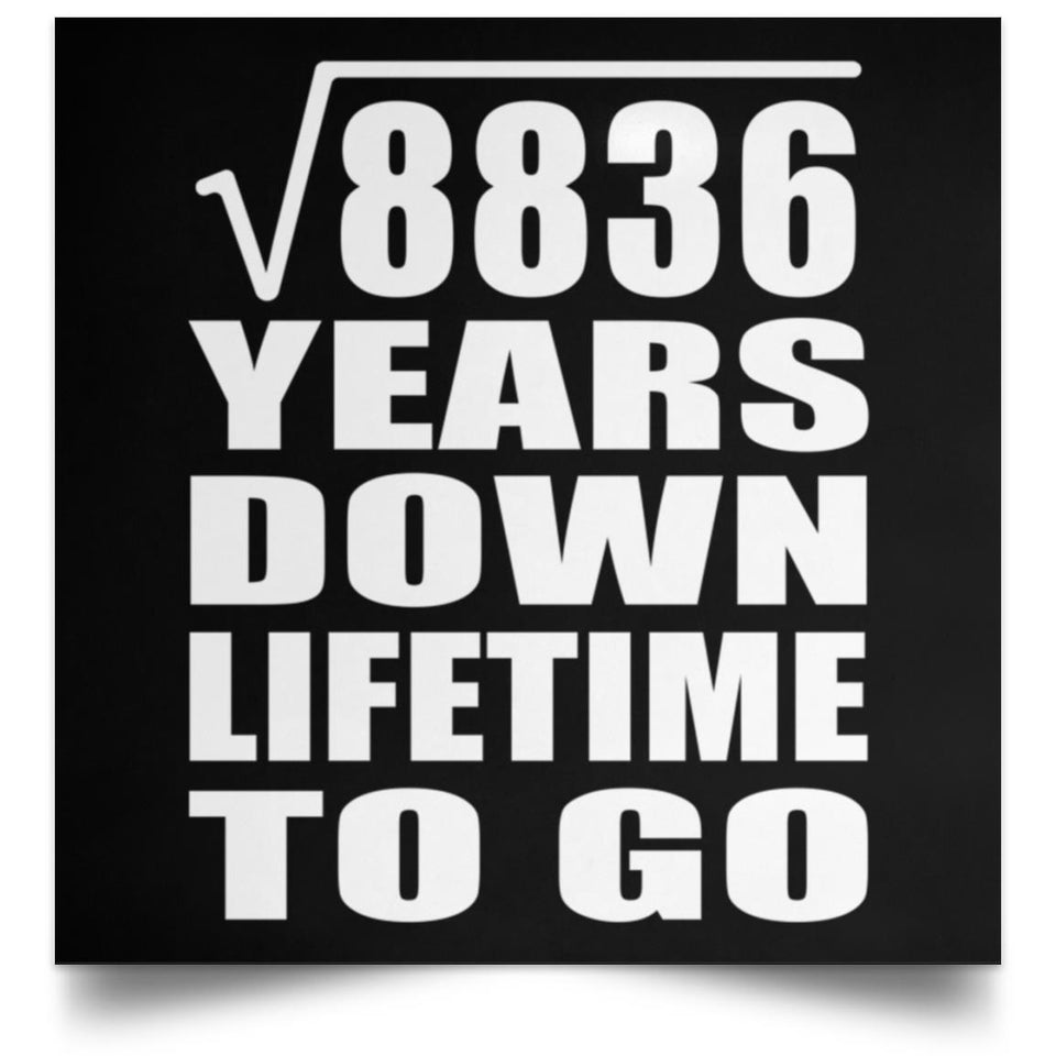94th Anniversary Square Root of 8836 Years Lifetime To Go - Poster Square