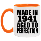 83rd Birthday Made In 1941 Aged to Perfection - 11oz Accent Mug Orange