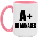 A+ HR Manager - 15oz Accent Mug Pink