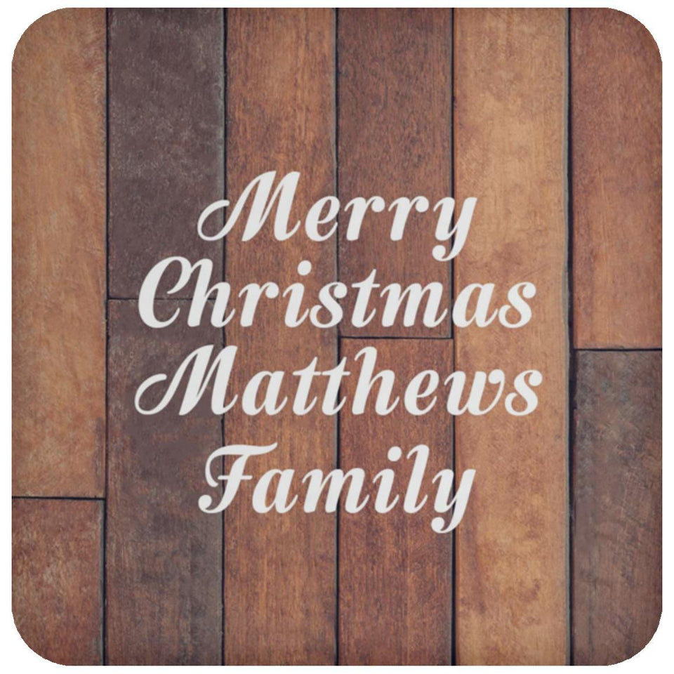 Merry Christmas Matthews Family - Drink Coaster E