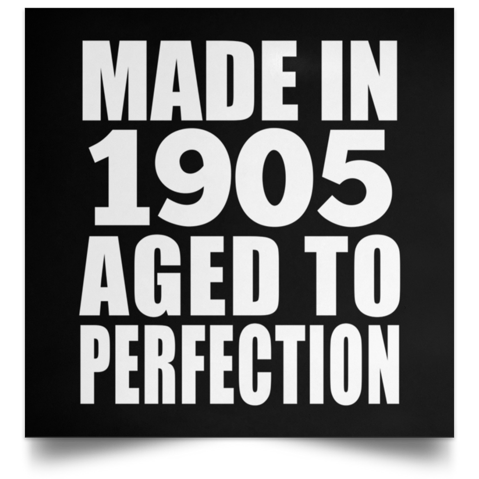 119th Birthday Made In 1905 Aged To Perfection - Poster Square