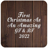 First Christmas As An Amazing Gf & Bf 2022 - Drink Coaster D