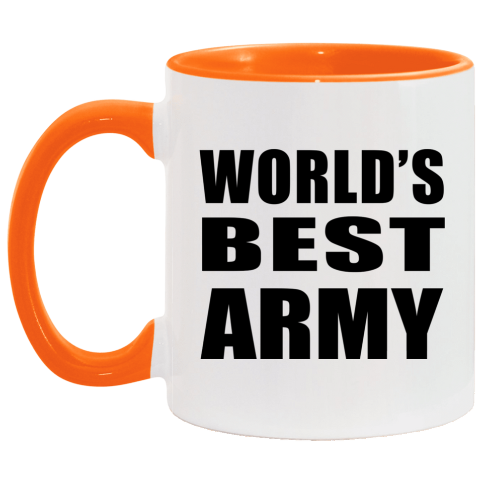 World's Best Army - 11oz Accent Mug Orange