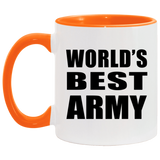 World's Best Army - 11oz Accent Mug Orange