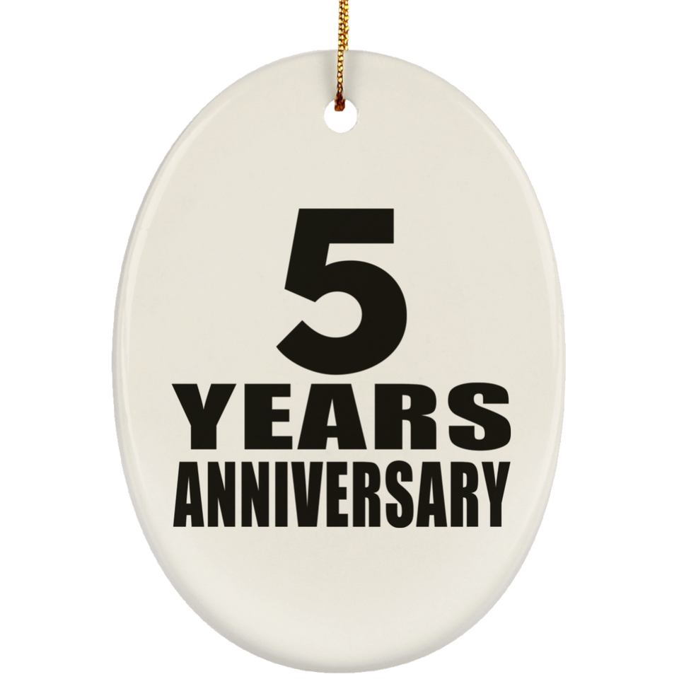 5th Anniversary 5 Years - Oval Ornament