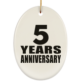 5th Anniversary 5 Years - Oval Ornament