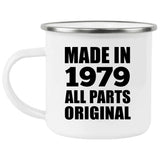 45th Birthday Made in 1979 All Parts Original - 12oz Camping Mug