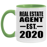 Real Estate Agent Established EST. 2020 - 11oz Accent Mug Green