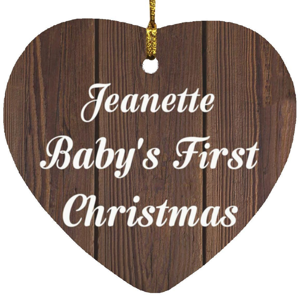 Jeanette Baby's First Christmas - Heart Ornament D