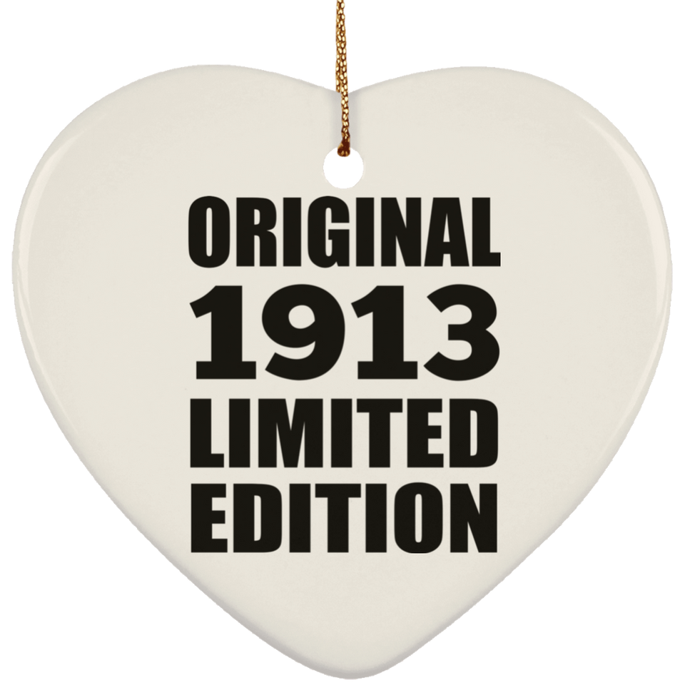 111th Birthday Original 1913 Limited Edition - Heart Ornament