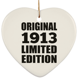 111th Birthday Original 1913 Limited Edition - Heart Ornament