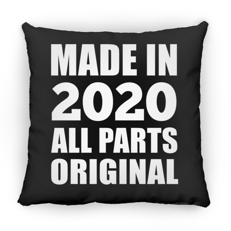 4th Birthday Made in 2020 All Parts Original - Throw Pillow Black