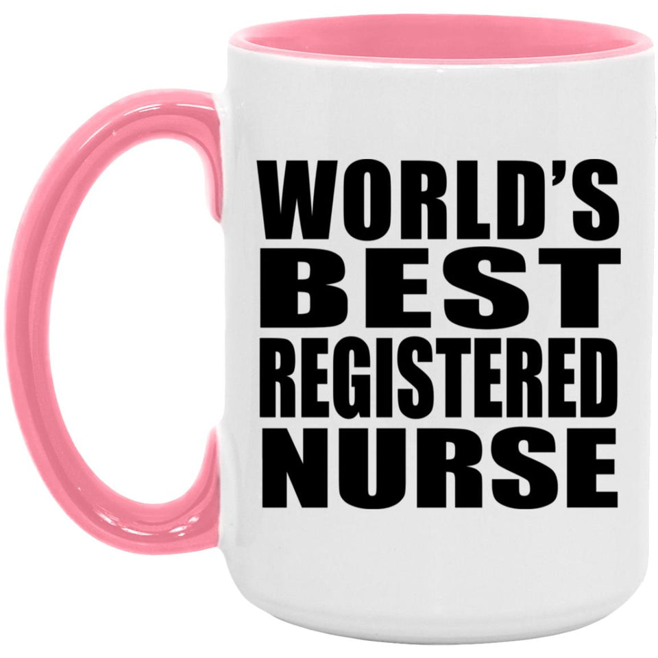World's Best Registered Nurse - 15oz Accent Mug Pink