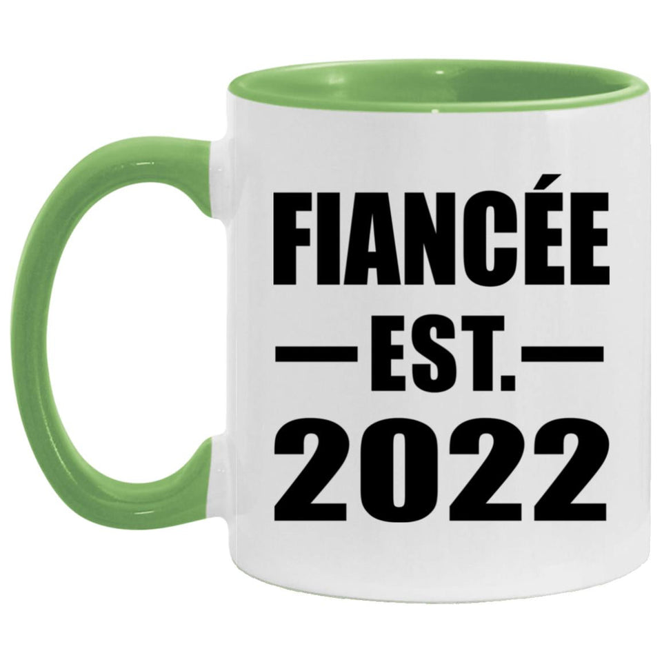 Fiancee Established EST. 2022 - 11oz Accent Mug Green