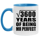 60th Anniversary Square Root of 3600 Years of Mr Perfect - 11oz Accent Mug Blue
