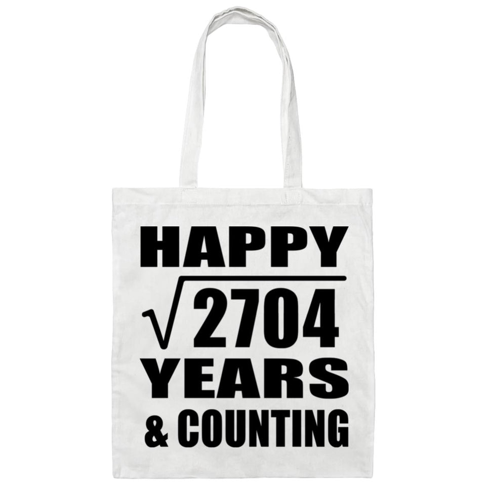 Happy 52nd Anniversary Square Root of 2704 Years & Counting - Tote Bag White
