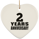 2nd Anniversary 2 Years - Heart Ornament