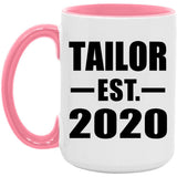 Tailor Established EST. 2020 - 15oz Accent Mug Pink