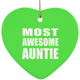 Most Awesome Auntie - Heart Ornament