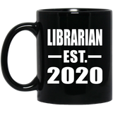 Librarian Established EST. 2020 - 11oz Coffee Mug Black