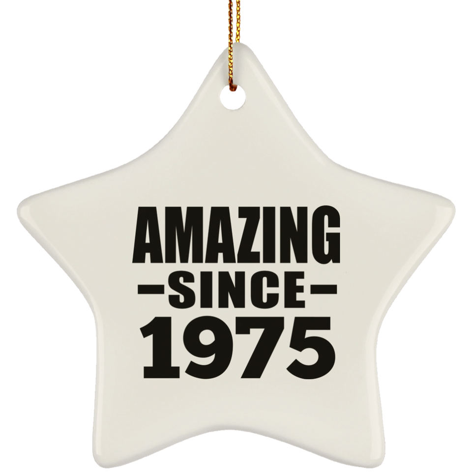 49th Birthday Amazing Since 1975 - Star Ornament