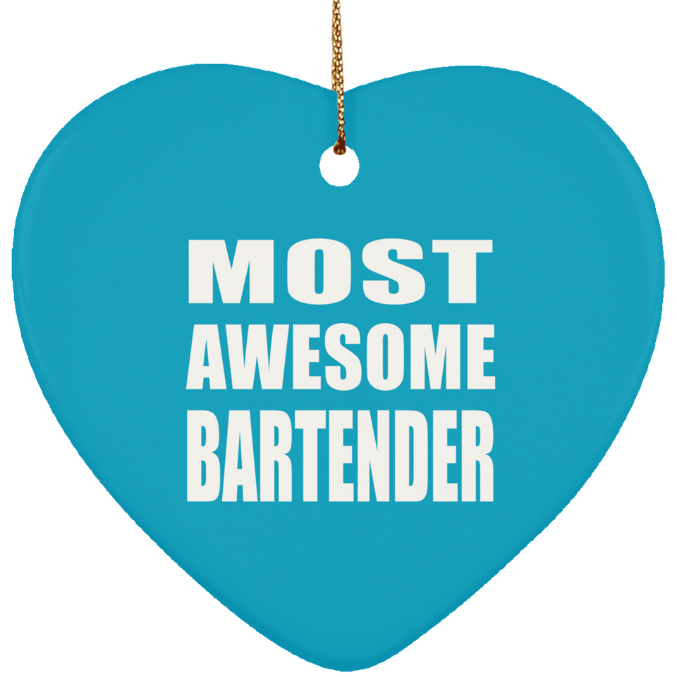 Most Awesome Bartender - Heart Ornament