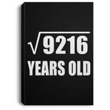 96th Birthday Square Root of 9216 Years Old - Canvas Portrait