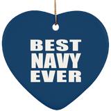 Best Navy Ever - Heart Ornament