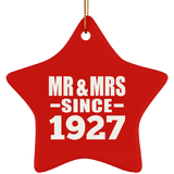 97th Anniversary Mr & Mrs Since 1927 - Star Ornament