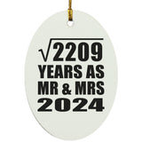 47th Anniversary Square Root of 2209 Years As Mr & Mrs 2024 - Oval Ornament