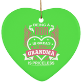 Being A Mom Is Great But Being A Grandma is Priceless - Heart Ornament