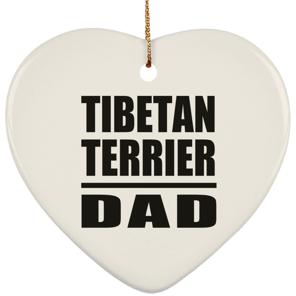 Tibetan Terrier Dad - Heart Ornament