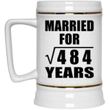22nd Anniversary Married For Square Root of 484 Years - Beer Stein
