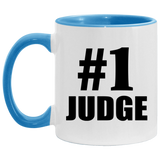 Number One #1 Judge - 11oz Accent Mug Blue