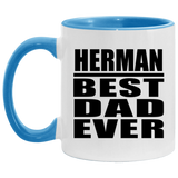 Herman Best Dad Ever - 11oz Accent Mug Blue