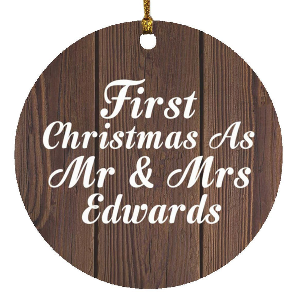 First Christmas As Mr & Mrs Edwards - Circle Ornament D